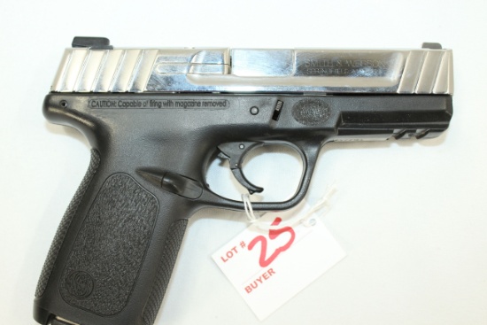 Smith & Wesson SD9 VE 9mm Cal. Semi-Auto Pistol w/16 Rd. Magazine, Nickel Finish, Tactical Rail, and