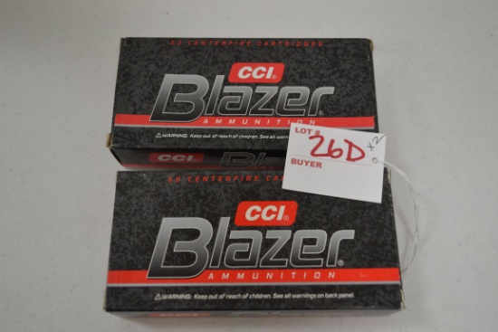 2 Boxes - CCI Blazer .25 Auto 50 gr. TMJ Cartridges; 50 Rds./Box; 2xBID