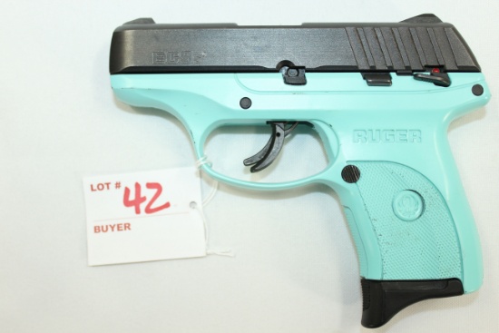 Ruger EC9S 9mm Cal. Semi-Auto Pistol w/7 Rd. Magazine; Turquoise Finish; SN 461-11959