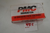 1 Box - PMC 9mm Luger 115 gr. JHP Cartridges; 50 Rds./Box