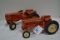Pair of Vintage Ertl Allis-Chalmers Tractors including One 200 w/Missing Steering Wheel