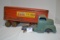 Vintage Hi-Way Express Van Lines Truck and Trailer; Plastic Truck Needs Work