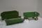 Group of Vintage John Deere Tru-Scale Wagons including 112 Chuck Wagon and Wagon Numbered 0083 Plus