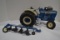 Vintage Ertl Ford 8000 Tractor w/4-Bottom Plow; Broken Axle