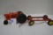Pair of Vintage Metal Unmarked Allis-Chalmers Tractor and Wagon Base; Tru-Scale?