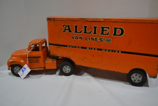 Vintage Tonka Allied Van Lines Metal Truck and Trailer