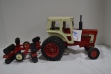 Vintage International Farmall 1466 Turbo Dualed Tractor w/Cab and Ertl Folding Disk