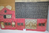 Vintage Ertl Cardboard Barn; Waterspots