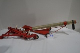 Ertl Tru-Scale Red 4-Bottom Plow and Auger