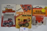Group of Ertl Farm Machines including 7130 and Pow-R-Pull Tractors and Grain Wagon; 1/64 Scale; NIB