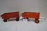 Pair of Orange and Red Wagons; One Marked Ertl
