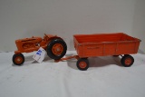 1970s Allis-Chalmers WD Dualed Tractor and Box Wagon (As Is)
