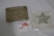 1950s Roy Rogers Metal Belt Buckle and Deputy Badge