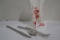 1950s Hopalong Cassidy Junior Chow Cutlery Set and Milk Glass