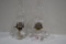 Pair of Vintage Clear Finger Oil Lamps