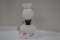Vintage Milk Glass Oil Lamp w/Gold Trim; 8