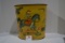 Vintage Cowboy/Cowgirl Tin Trash Can