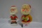 Pair of Vintage Ceramic Bobble Head Figures including One Bank; Made in Japan; 7