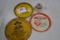 Group of 3 Hopalong Cassidy Metal and Plastic Cottage Cheese Lids w/One Jar