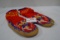 Pair of Roy Rogers Slippers; Knitted Top w/Leather Bottom; Slight Moth Damage