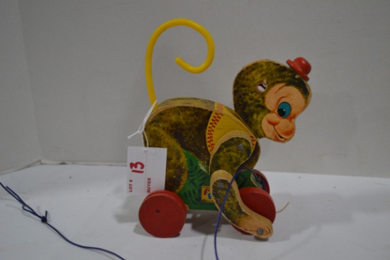 Vintage Fisher-Price Chatter Monkey Pull Toy