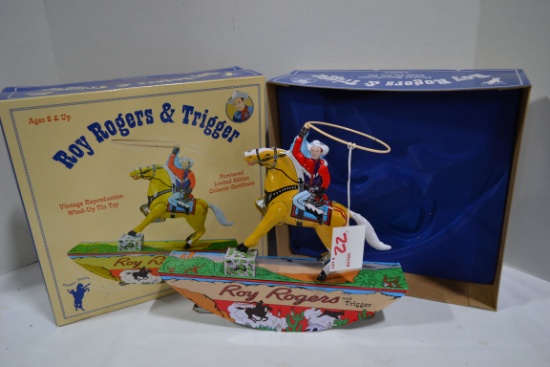 Vintage Reproduction Roy Rogers and Trigger Wind-Up Tin Toy by Schylling Toys; NIB