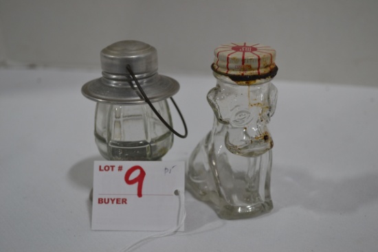 Pair of Candy Holders including Puppy Dog and Lantern
