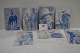 Group of 1950s Gene Autry Exhibit Blue Tint Trading Cards; 3