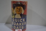 Vintage Quaker Oats 3 Lb. Canister Only w/Roy Rogers Advertisement