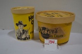 Vintage Hopalong Cassidy Weber's Ice Cream and O'Fallon Frozen Dessert Containers