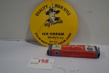 Vintage Hopalong Cassidy Advertising including Paper Ice Cream Lid and Magic Picture Gun BOX ONLY