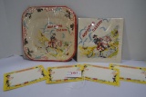 Vintage NIB Hopalong Cassidy Party Plates, One Napkin, and 4 Note Cards