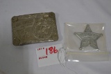 1950s Roy Rogers Metal Belt Buckle and Deputy Badge