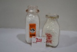 Pair of Vintage Hopalong Cassidy 1/2 Pint Dairy Bottles including Country Club and Melville Dairy