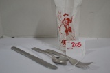 1950s Hopalong Cassidy Junior Chow Cutlery Set and Milk Glass