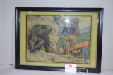 Vintage Framed Reproduction Print 