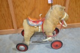 Child's Ride-On Trigger Steerable Stuffed Horse on Wheels
