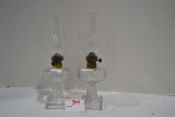 Pair of Clear Mini Oil Laps w/Beehive Pattern and Square Base; 10