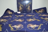 Pair of Vintage Hopalong Cassidy Stenciled Pieces of Heavy Cotton Fabric; One Machine Sealed Piece a