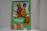 1991 Lone Ranger and Tonto Eat Merita Bread Tin Advertising Sign; 19