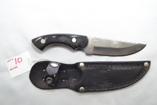 Lichlyter Knife Co. Hunting Knife w/Leather Sheath; 5" Blade, 9" OAL