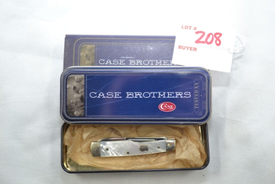 Case Brothers 2-Blade Folding Knife w/Brothers Names in Tin Box