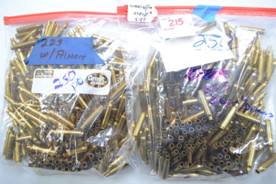 1 Lot of Approx. 500 Pieces .223 Primed Brass