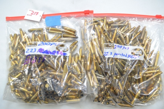 1 Lot of Approx. 400 Pieces .223 Brass including Approx. 200 Pieces Punched Brass and 200 Pieces Unw
