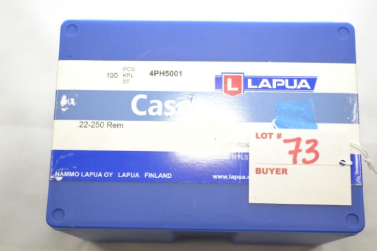 Lapua .22-250 Rem. Brass; Approx. 100 Pieces