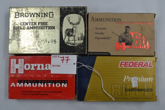Mixed Lot of .30-06 Spng. Cal.; Total 64 Rds. and 13 Pieces Brass including Federal Premium, Hornady
