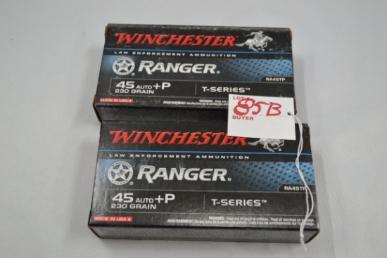 2 Boxes - Winchester Ranger .45 Auto+P 230 gr. T-Series; 50 Rds./Box; 2xBID