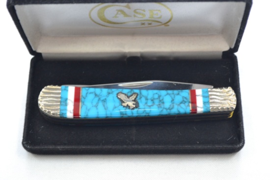 Brian Yellowhorse Case XX Custom American Eagle 2-Blade Folding Knife in Signed and Numbered Box; No