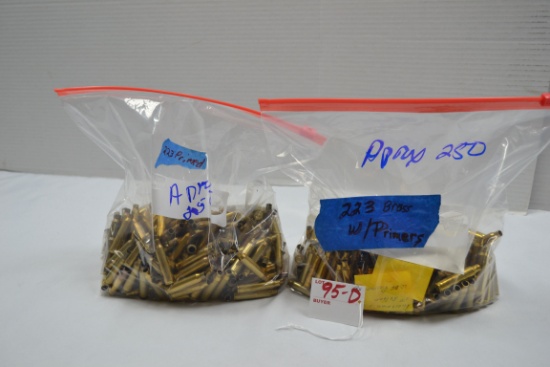 .223 Primed Brass; Approx. 500 Pieces