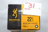 1 Box - Browning .22LR 40 gr. RN; 400 Rds./Box